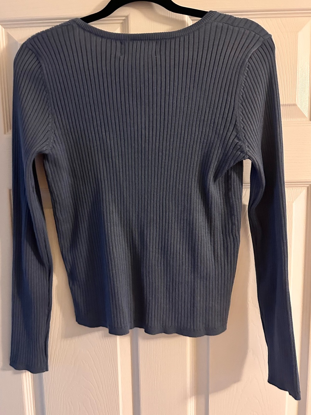 Pinque Blue Ribbed Button Front Cardigan Top Size Large - Picture 6 of 7